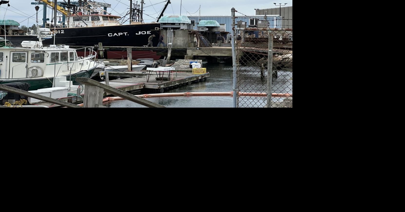 Dragger breaks free from supports, careens into water at Rose Marine