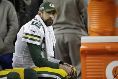 rodgers late gloucestertimes finally little dismay sits packers quarterback aaron bench ben ap bay sunday game