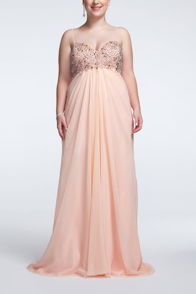 David Bridal Prom Dress Peach