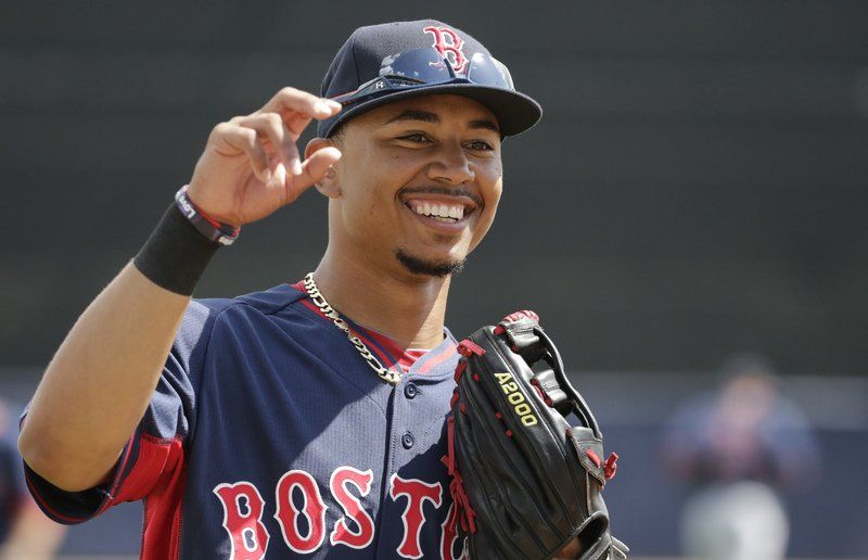 Former Boston Red Sox Mookie Betts 7-fo-19 (.368) with 5 doubles