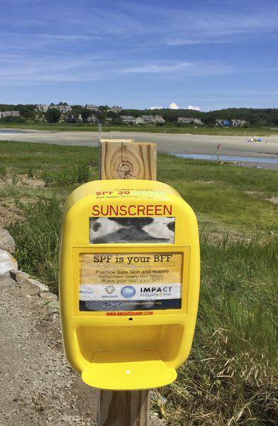 sunscreen booths on beaches