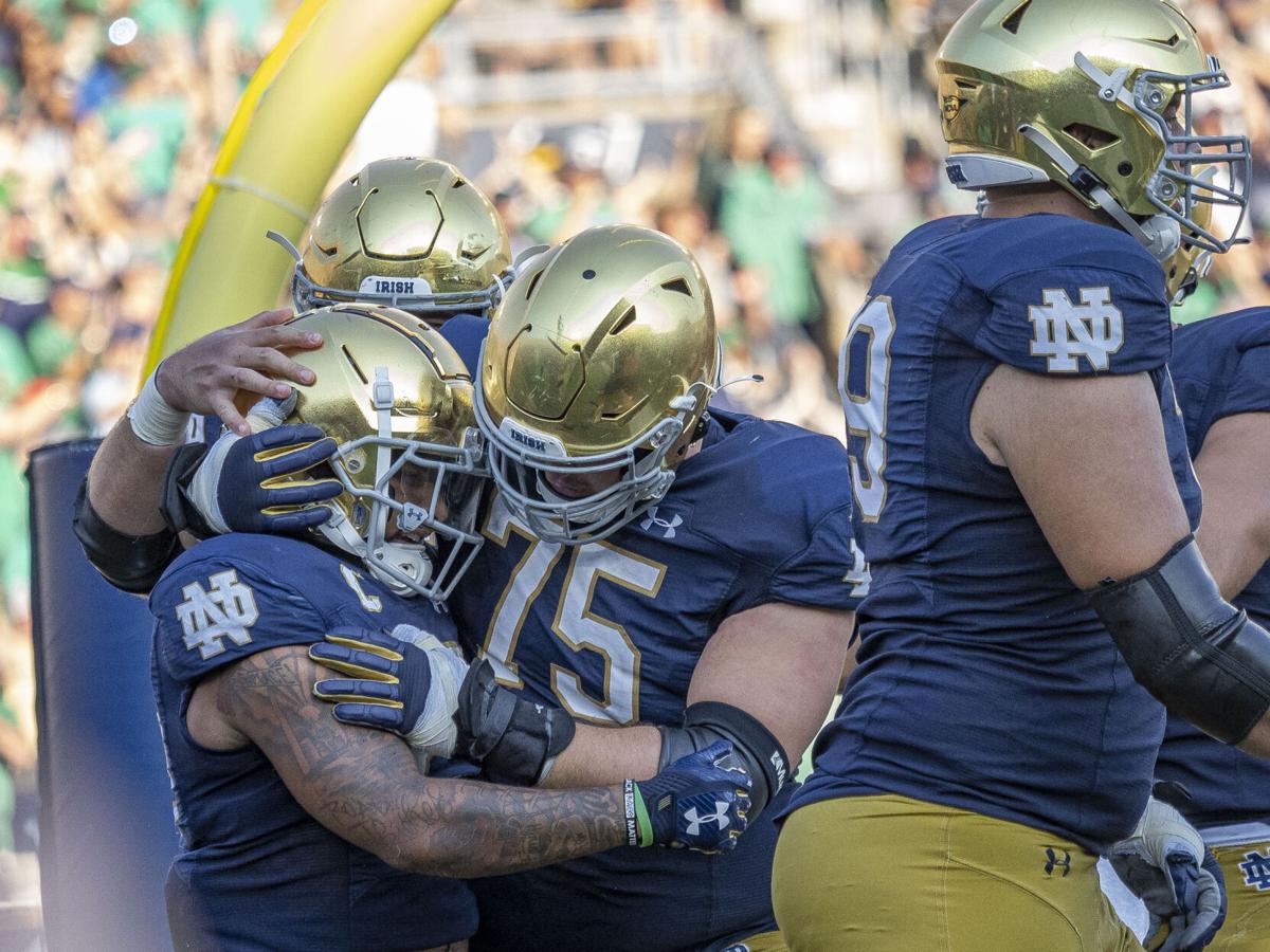 COLLEGE FOOTBALL: SEP 18 Purdue at Notre Dame - Josh Lugg celebration