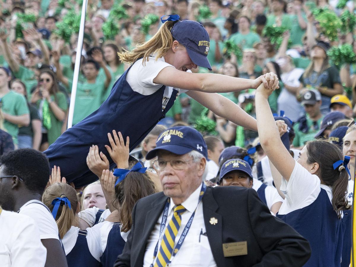 COLLEGE FOOTBALL: SEP 18 Purdue at Notre Dame - fans pushups 2