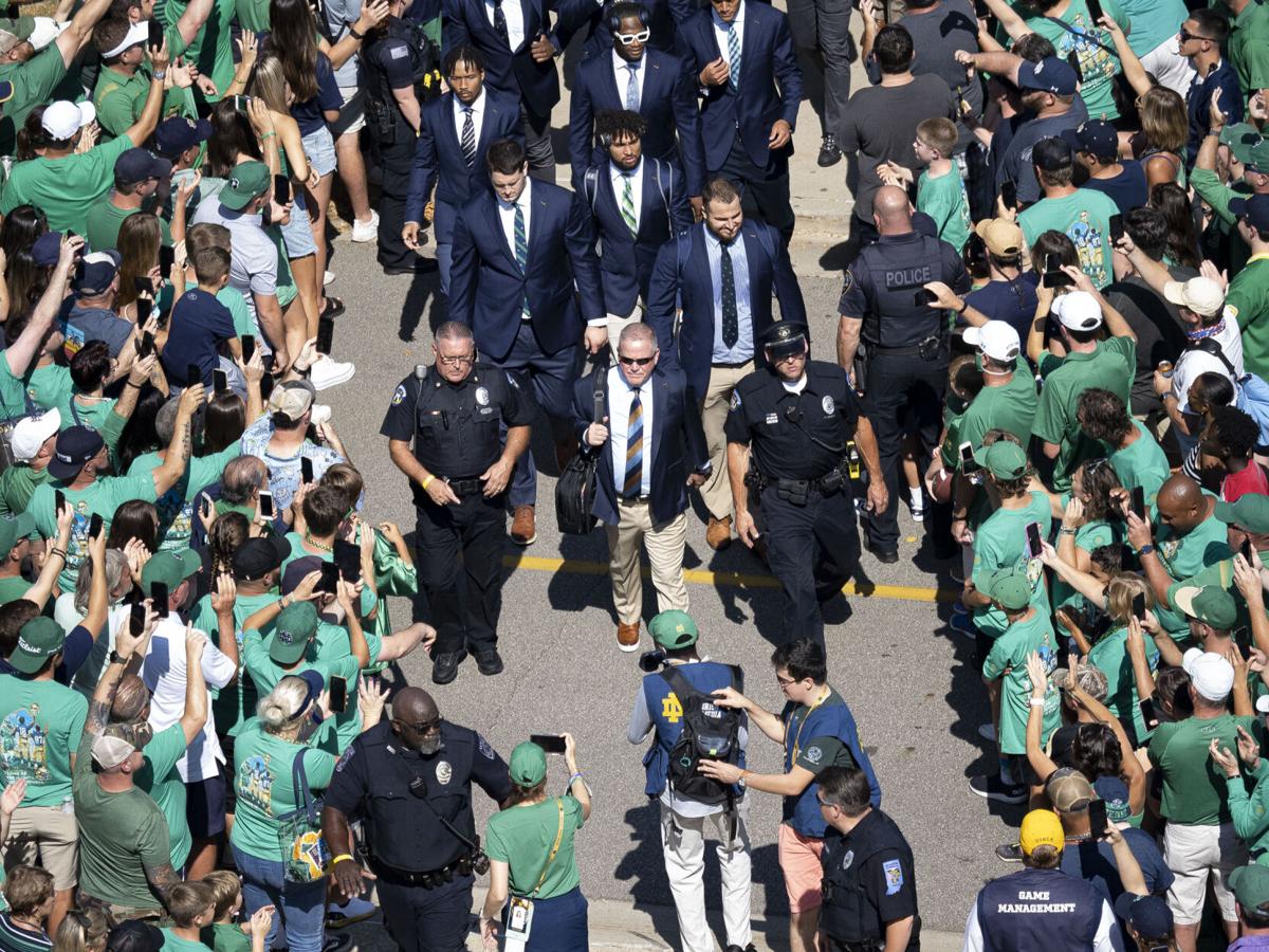 COLLEGE FOOTBALL: SEP 18 Purdue at Notre Dame player walk 2
