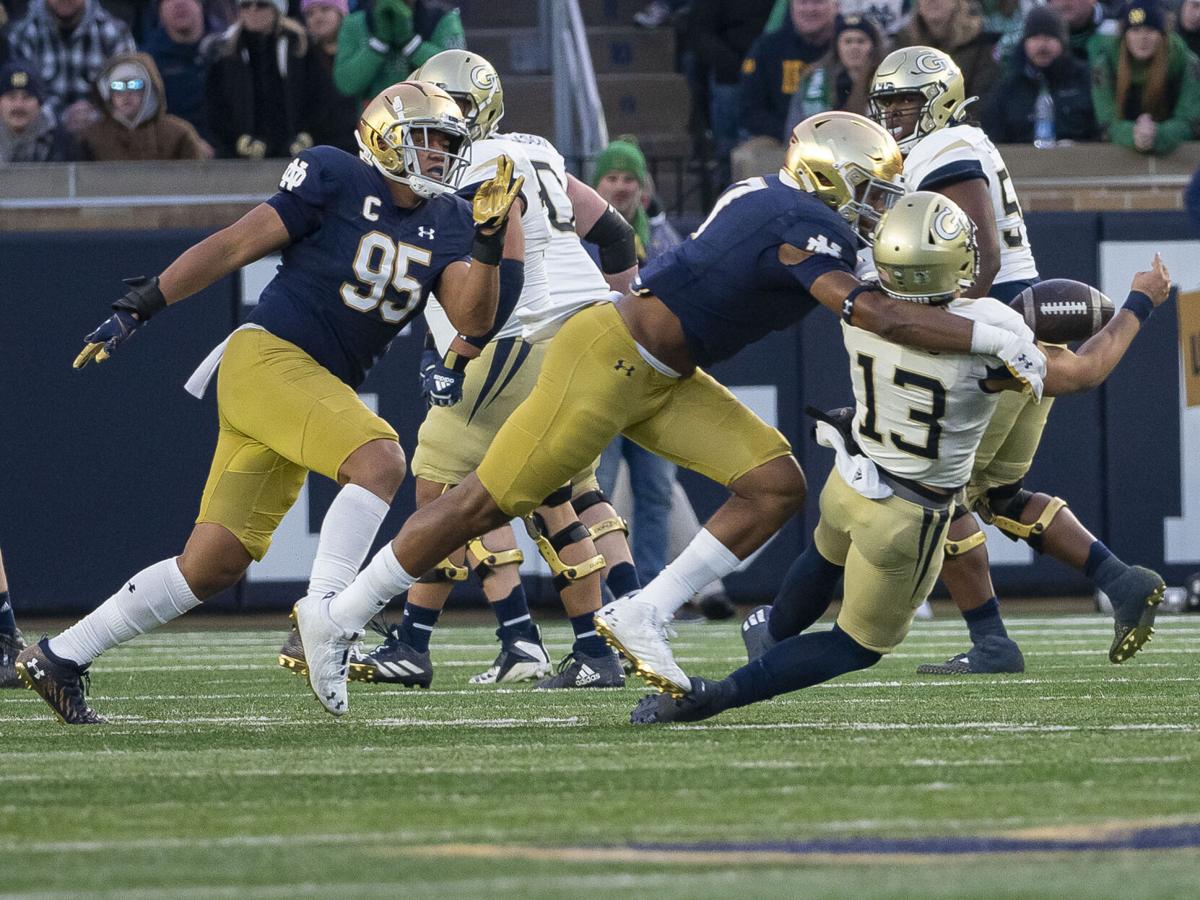 Notre Dame vs. Georgia Tech - Isaiah Foskey sack