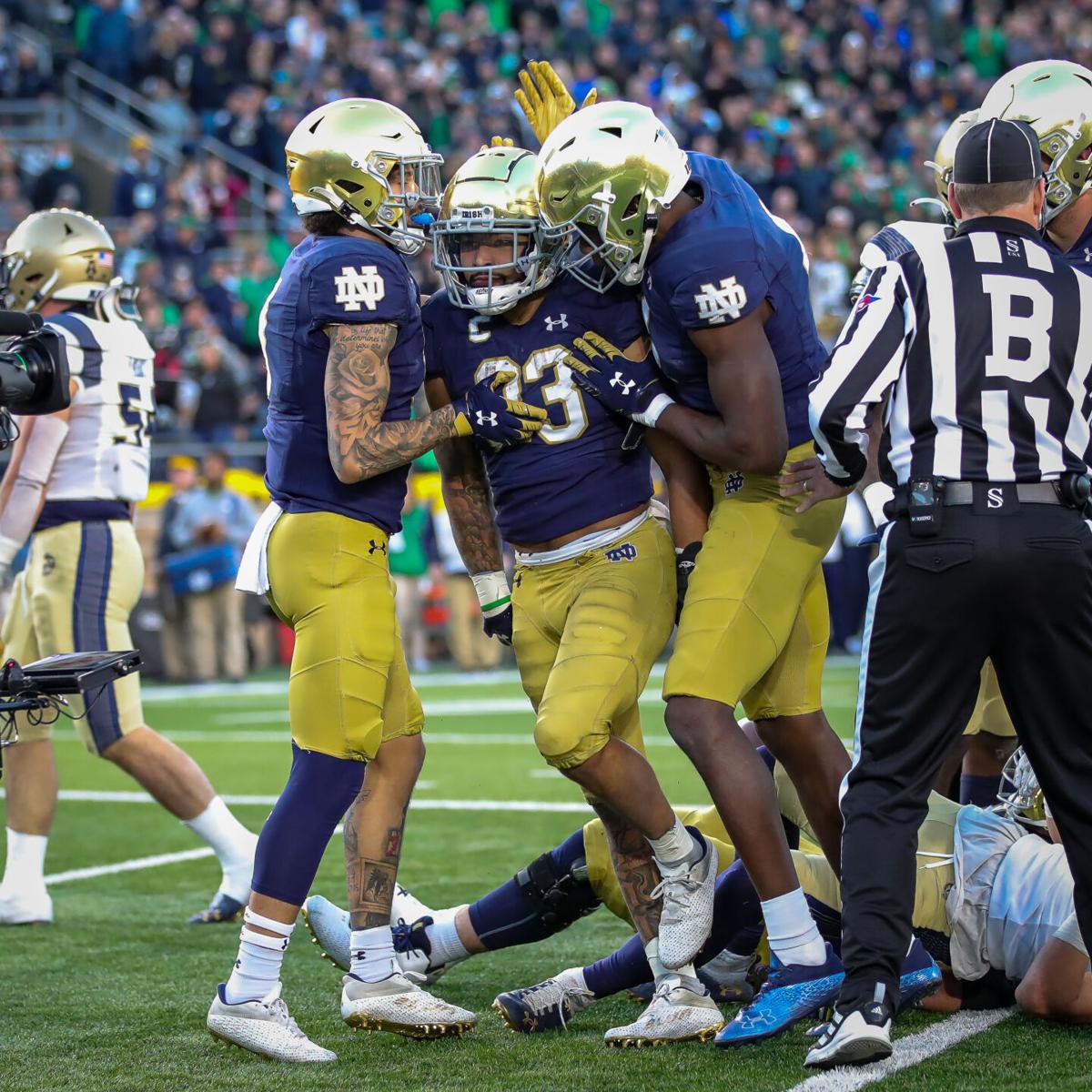 Navy vs Notre Dame - Kyren Williams celebration