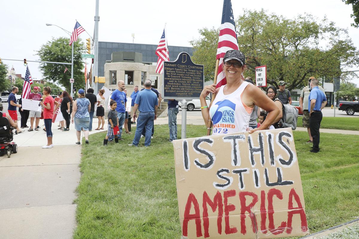 Mask Protesters Rally Outside The Elkhart County Courthouse Coronavirus Goshennews Com