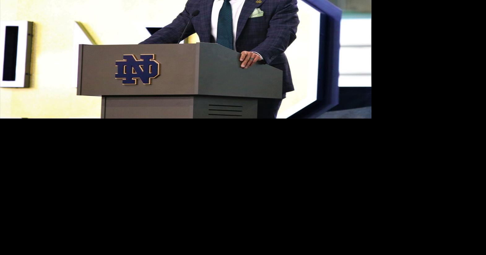 ND FOOTBALL: Notre Dame officially introduces Marcus Freeman as head ...