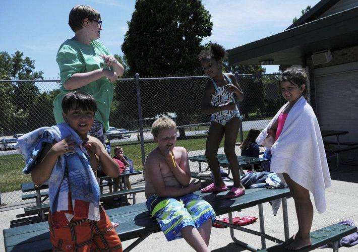 A COOL DUNK Children,adults enjoying Shanklin Pool Lifestyles