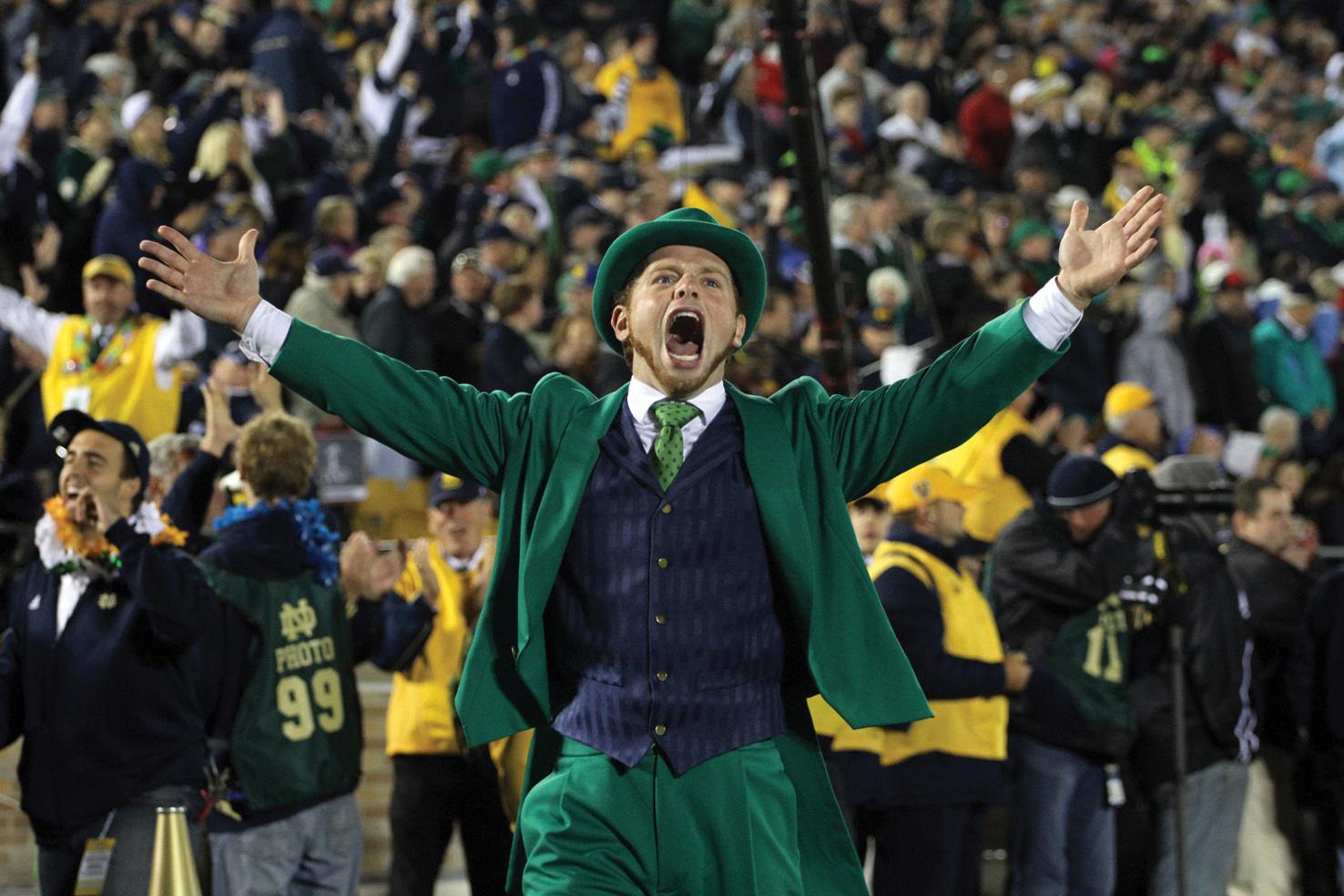 ND leprechaun mascot staying busy before the big game News