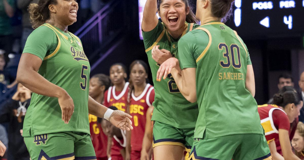 GALLERY: No. 24 Notre Dame bests No. 11 Southern Cal in final seconds at Purcell Pavilion