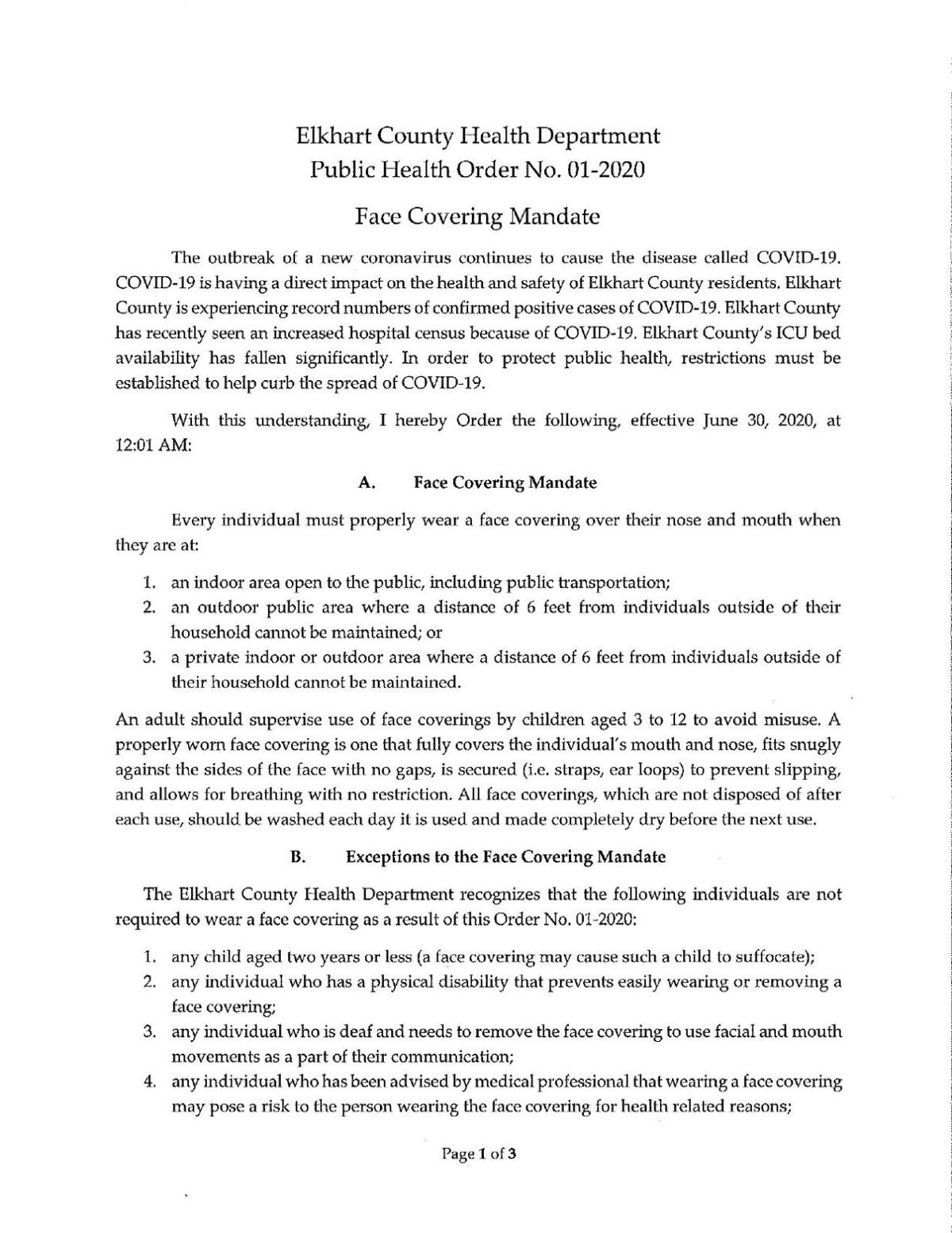 Mask mandate in English