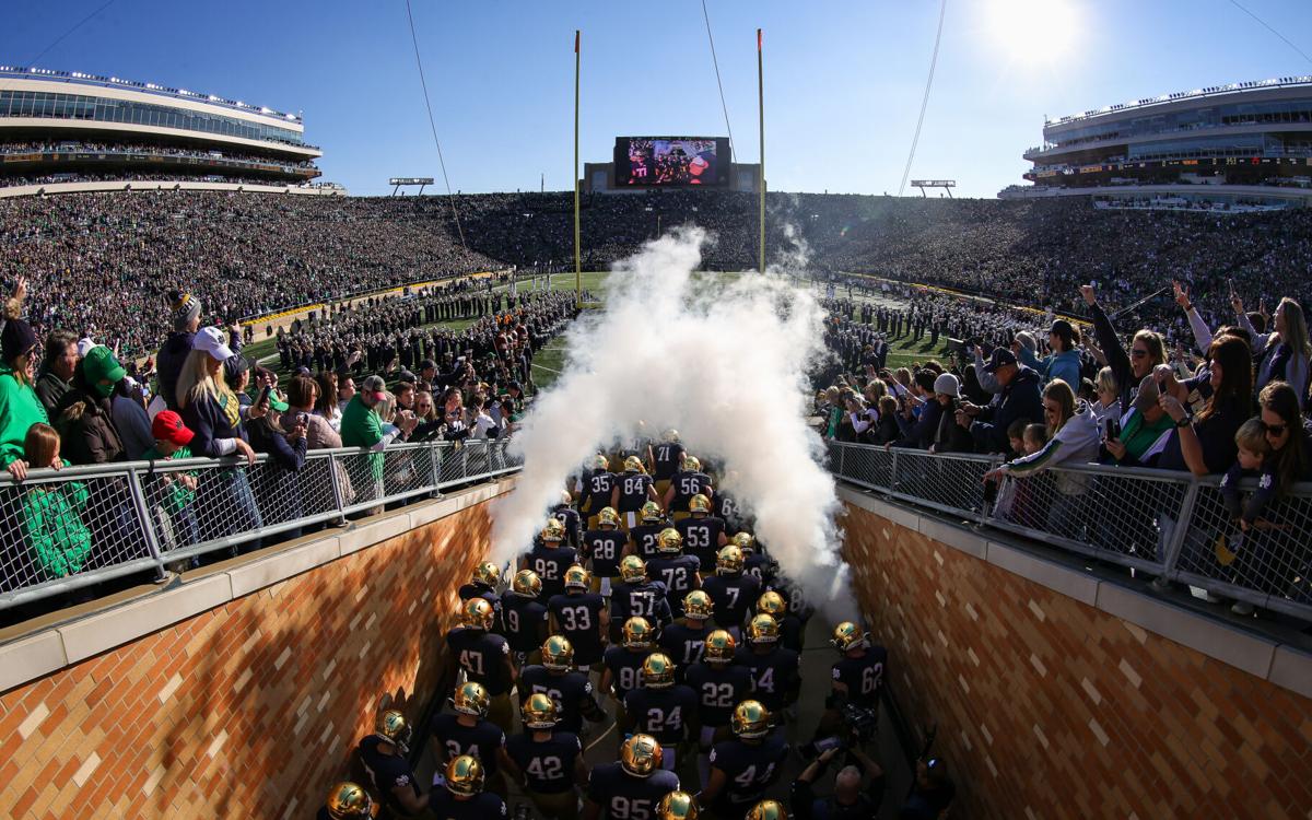 Navy vs Notre Dame - team entrance