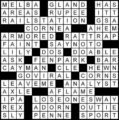 Tuesday, May 12, 2020 crossword puzzle answer | | goshennews.com