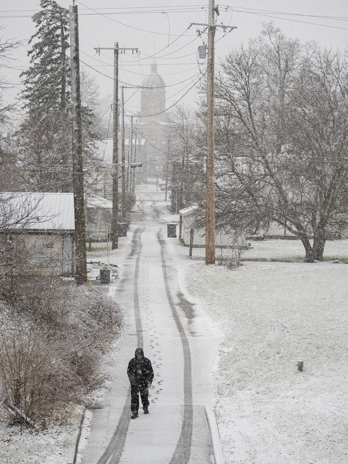 Snow arrives