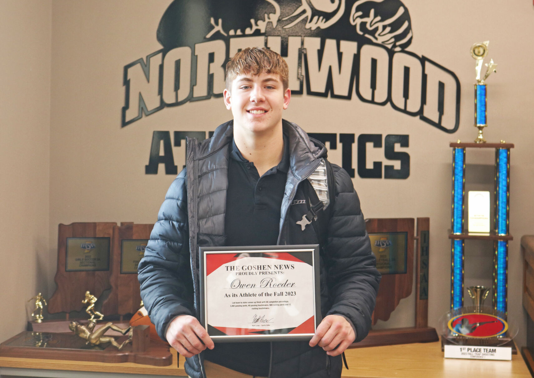 Owen Roeder Named Goshen News Athlete of the Fall 2023 after Stellar Performance