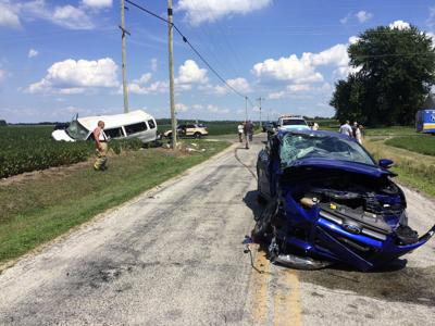 leesburg crash near two vehicle injuries multiple collision car goshennews airlifts man afternoon tuesday resulted