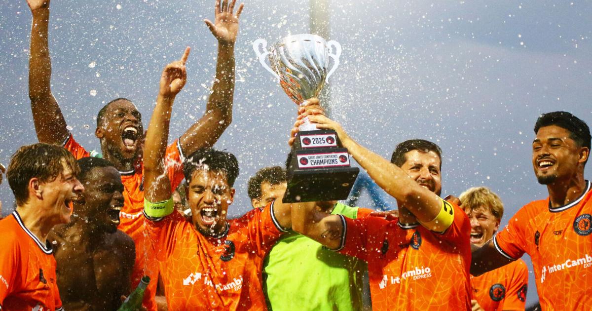 CHAMPIONS: Goshen City FC celebrates club's first league title with road 2-1 win
