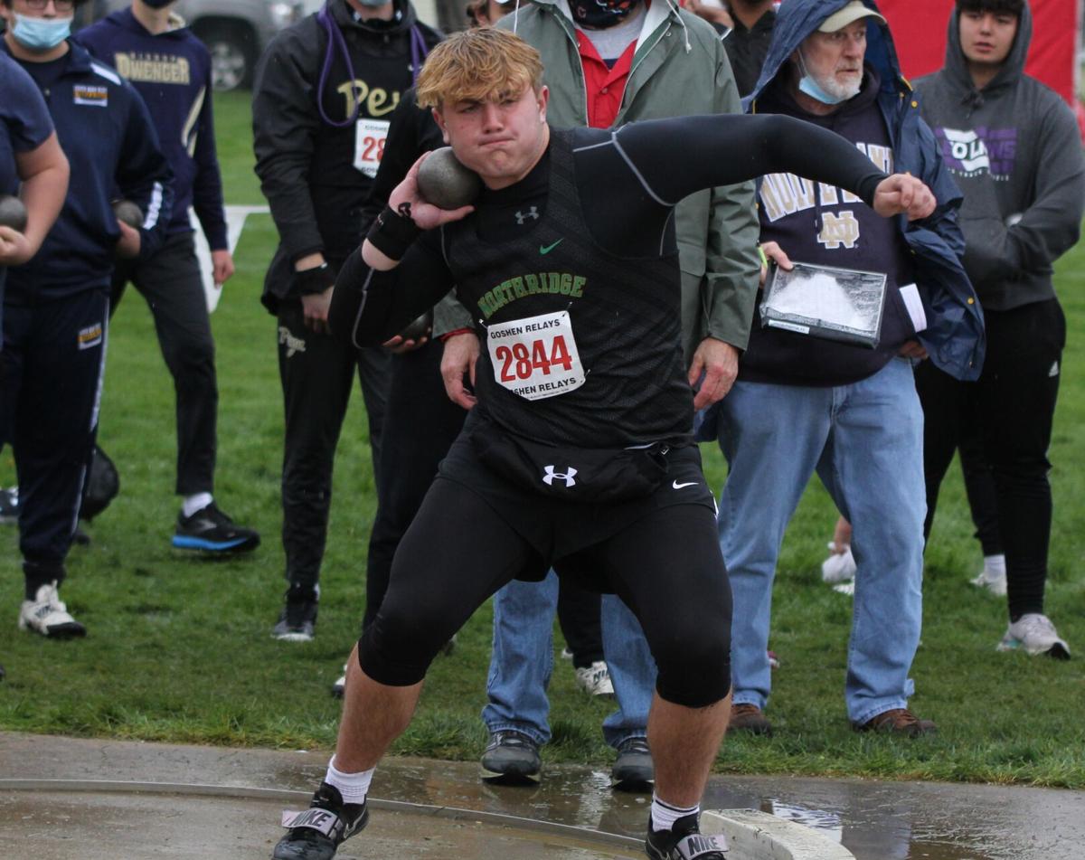 Zaryn Rumfelt Northridge shot put Goshen Relays 4 23 2021