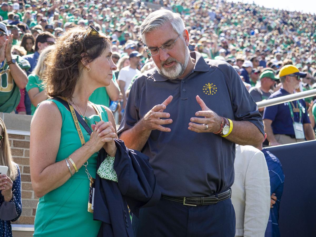 COLLEGE FOOTBALL: SEP 18 Purdue at Notre Dame - Eric Holcomb talking