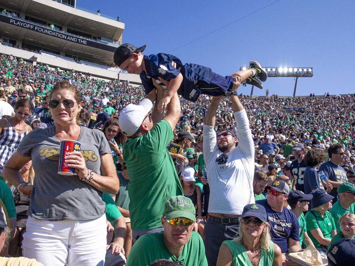 COLLEGE FOOTBALL: SEP 18 Purdue at Notre Dame - ND fans push-ups 1