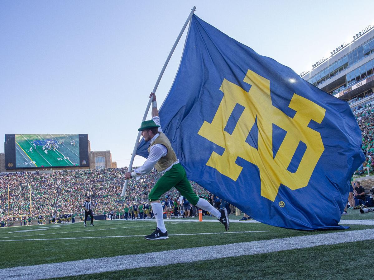 COLLEGE FOOTBALL: SEP 18 Purdue at Notre Dame - ND leprechaun flag