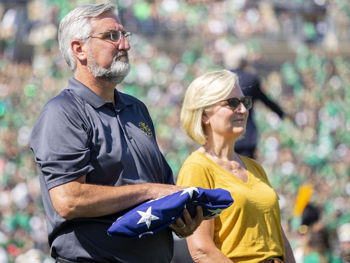 COLLEGE FOOTBALL: SEP 18 Purdue at Notre Dame - Eric Holcomb flag