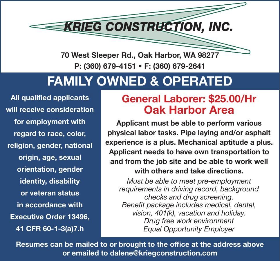 Constructon Laborer Help Wanted Flyer