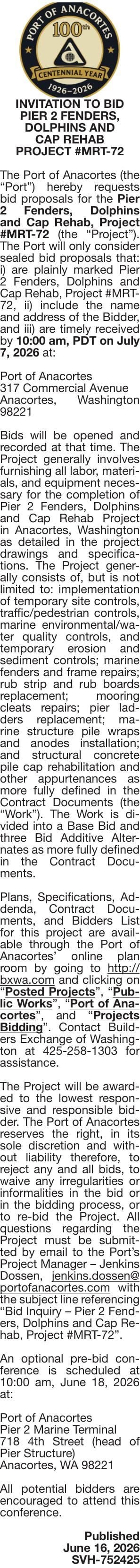 SVH-752425 Project #MRT-72 | Legal Announcements | goskagit.com