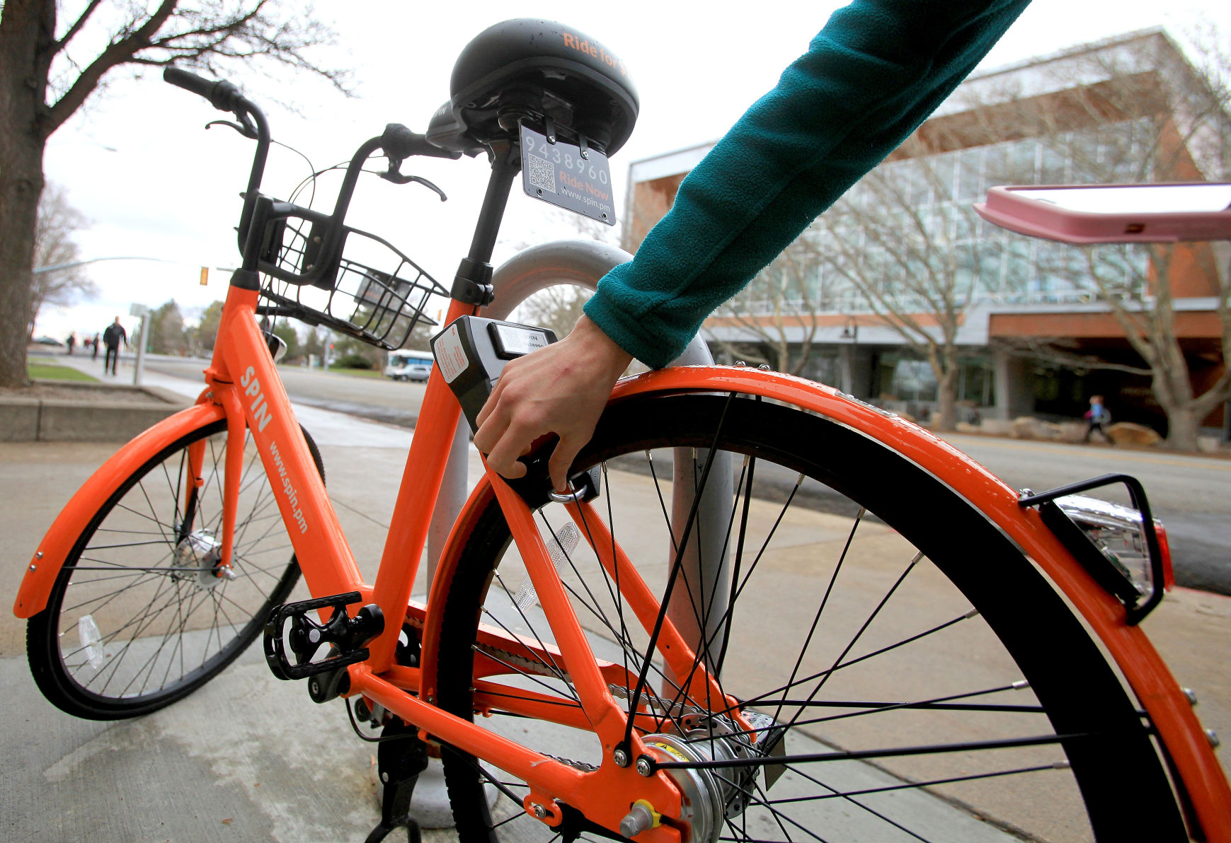 orange bike lock