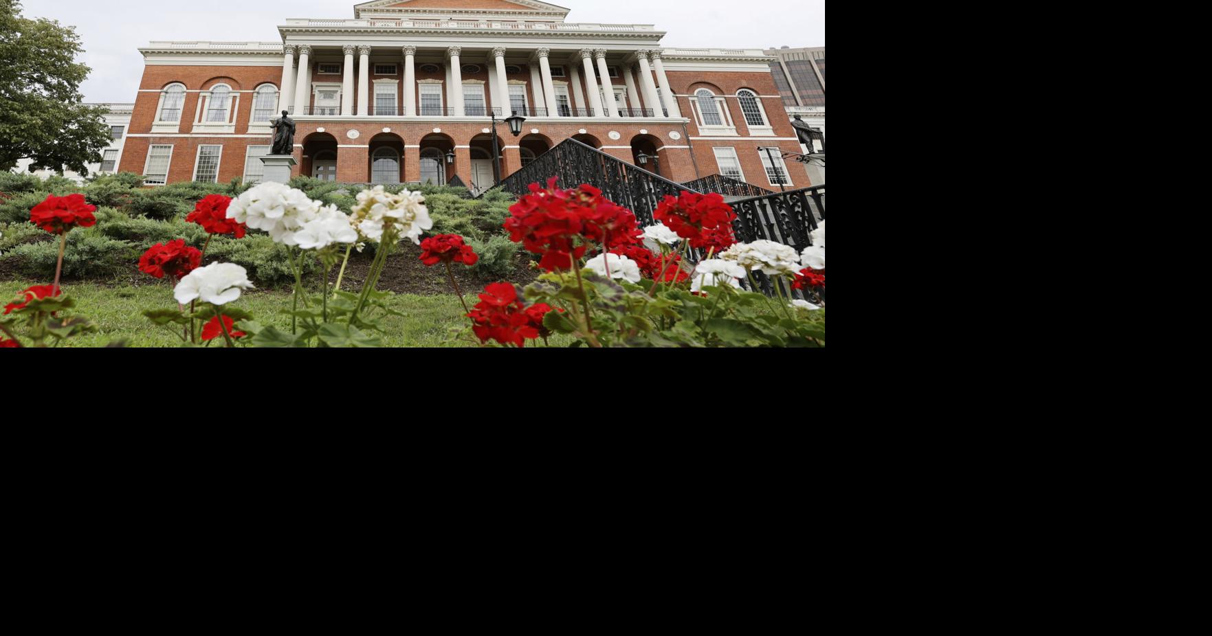 Flowers at Massachusetts State House in Boston