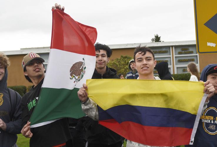 Burlington-Edison High School students protest actions by ICE ...