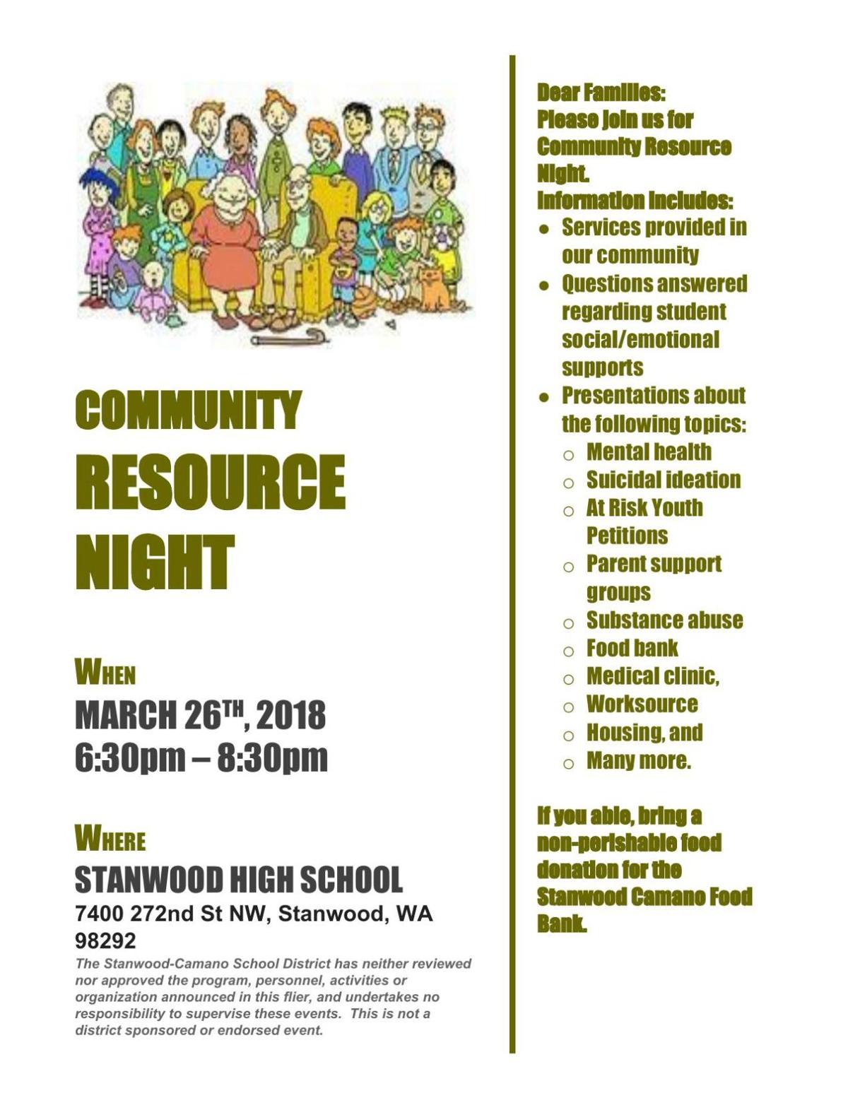 Community Resource Night Flyer Goskagit Com