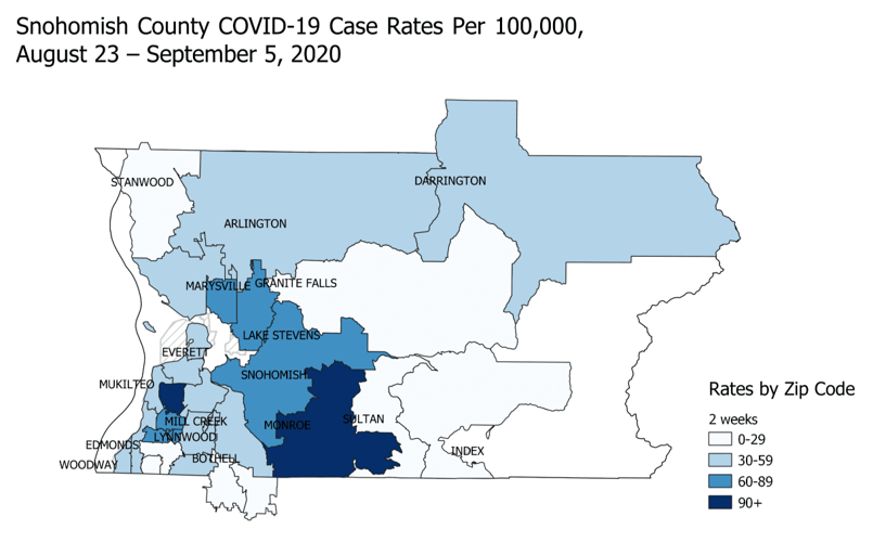 Snohomish Zip Code Map Local Covid-19 Data Gets More Detailed; Infection Rate Increases | News |  Goskagit.com