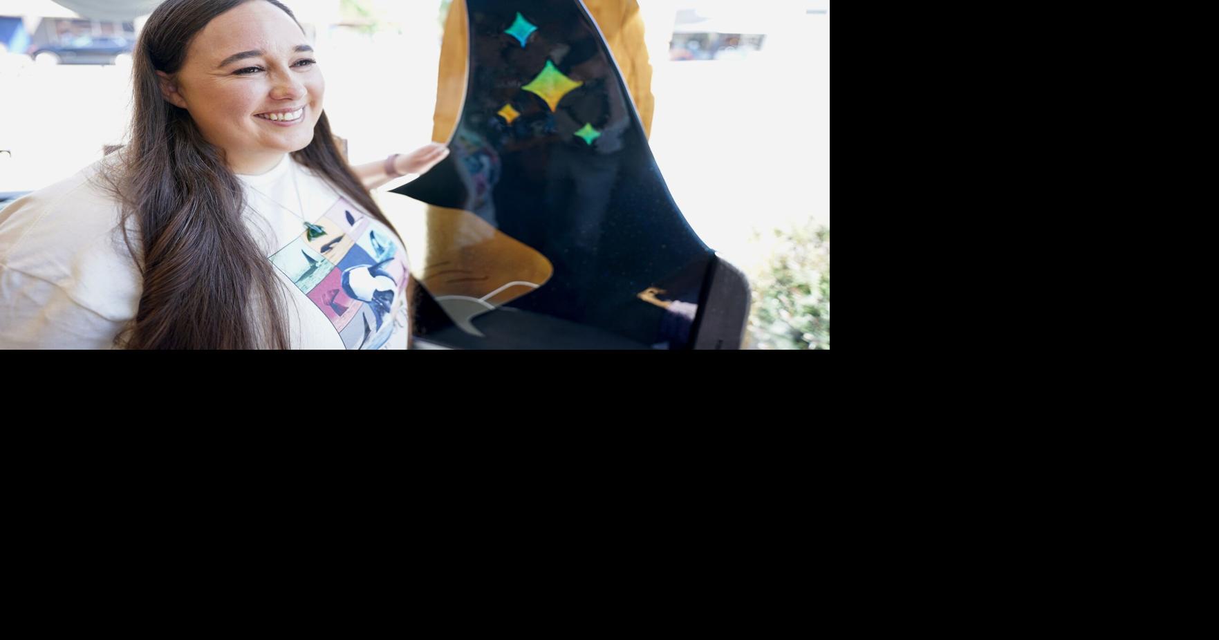 ‘I wanted it to shine’: Anacortes artist uses glass to make one of 75 life-size orca fins