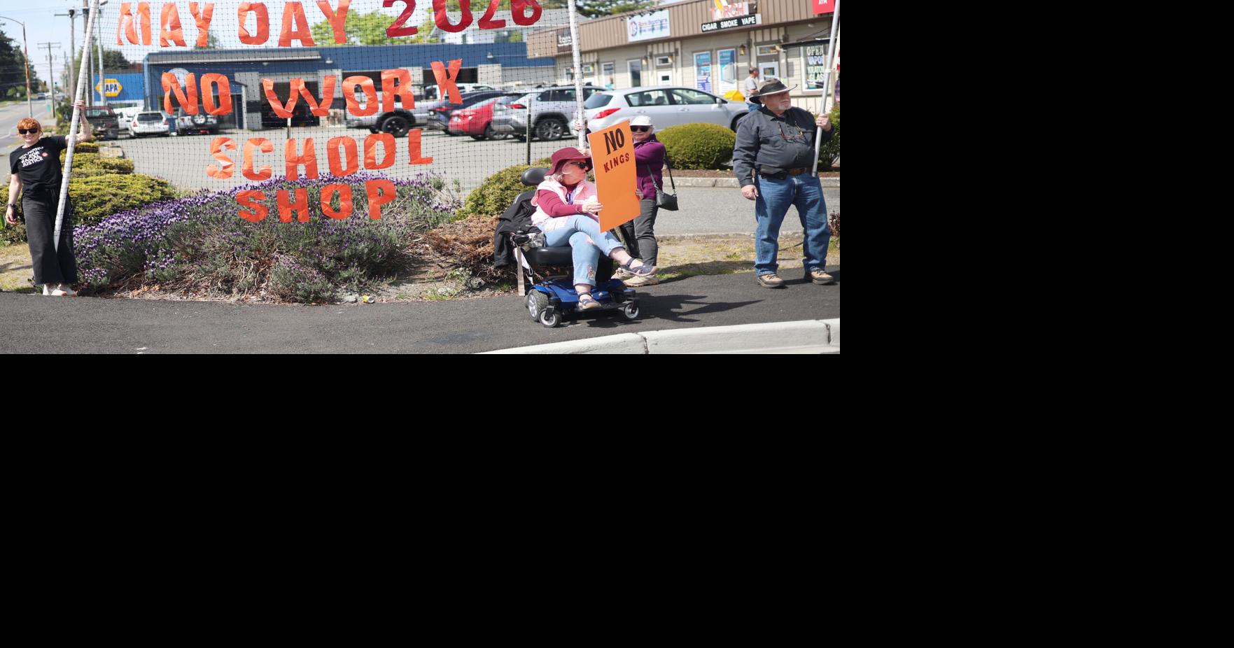 Anacortes residents rally at 'May Day Strong' demonstration