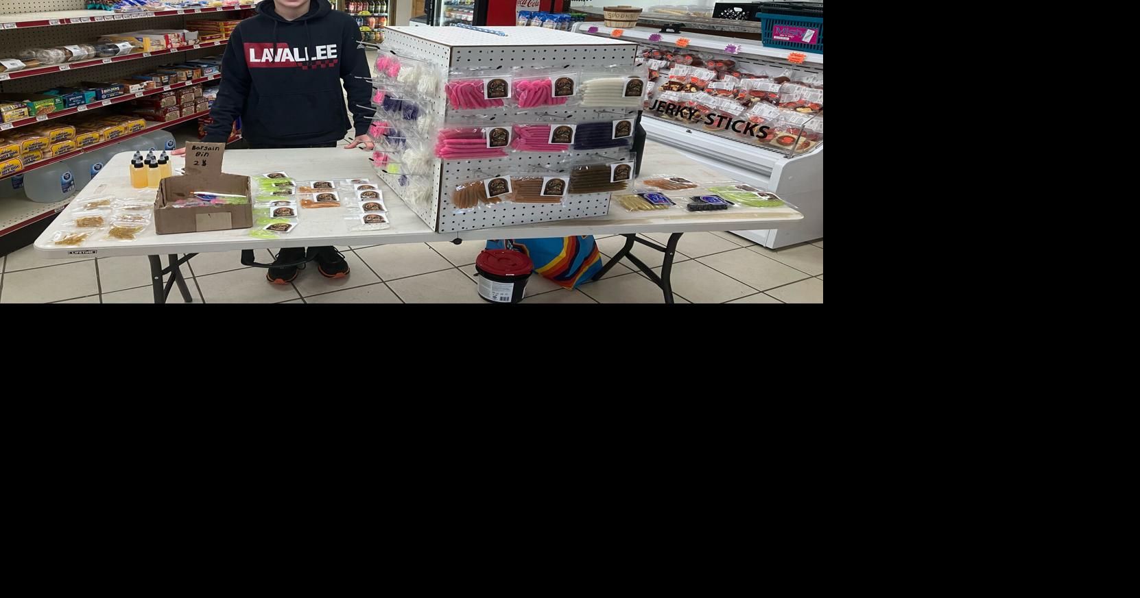 Young entrepreneur hooks customers one lure at a time