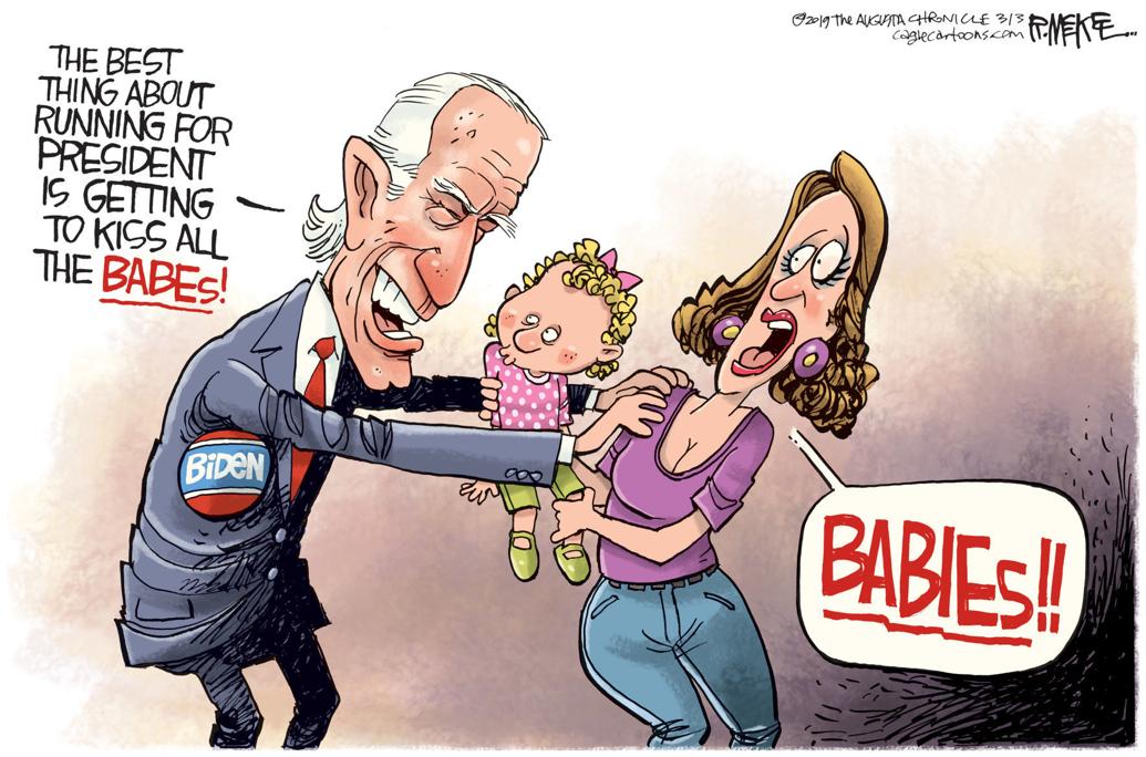 Biden Kissing Babes Editorial Cartoons 