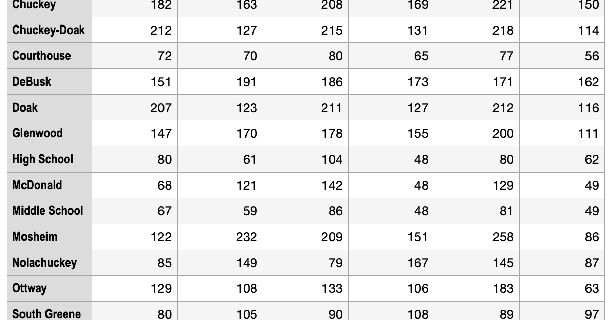 Precinct totals for May 5 election
