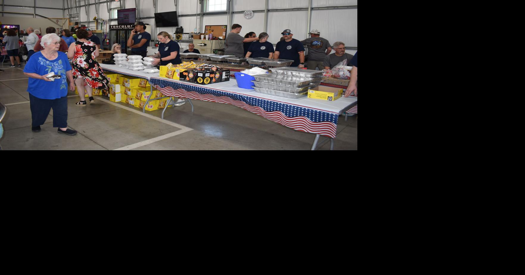 Large crowd turns out to support Tusculum VFD at annual BBQ fundraiser