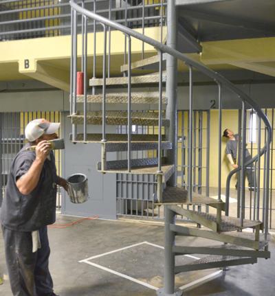inmate jail pods paint greenevillesun pod greene detention apply housing crew members county center work