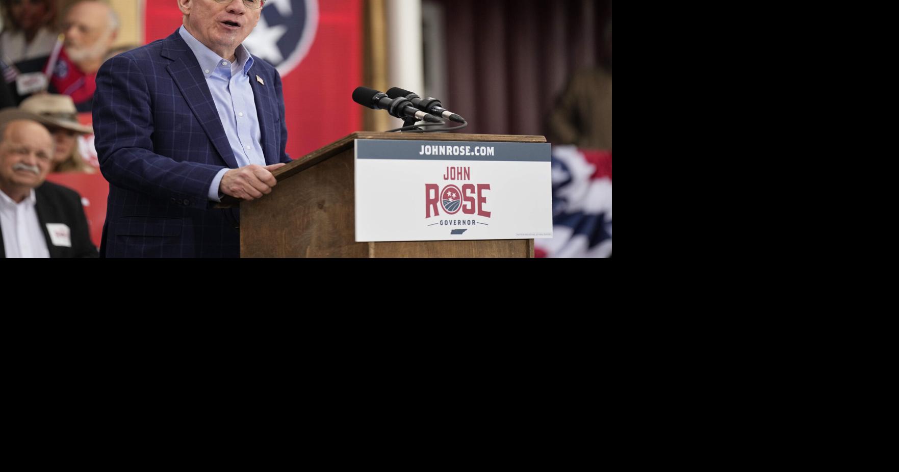Rose speaks with reporters before launching statewide tour coming Tuesday to Greeneville