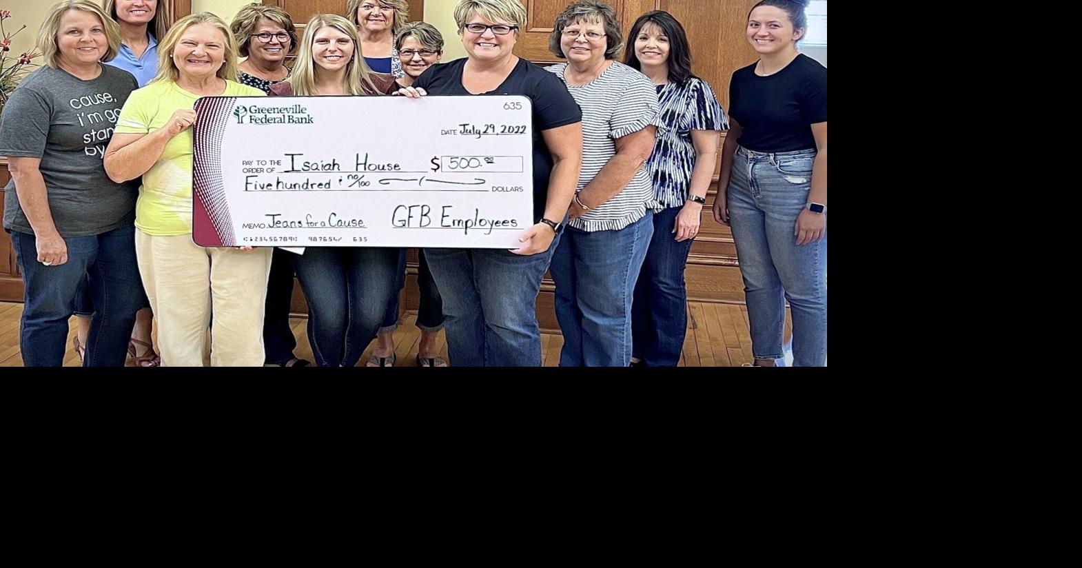 Greeneville Federal Bank Donates To Isaiah 117 House Local Business