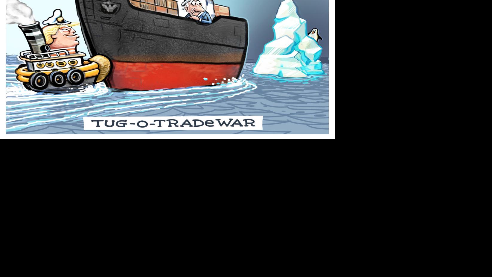 Tug O Trade War Editorial Cartoons Greenevillesun Com As if the forces of nature didn't make her job difficult enough, she must also deal with competition from captain horatio bullwinkle, a rival tugboat pilot who constantly tries to steal jobs out from under annie. the greeneville sun
