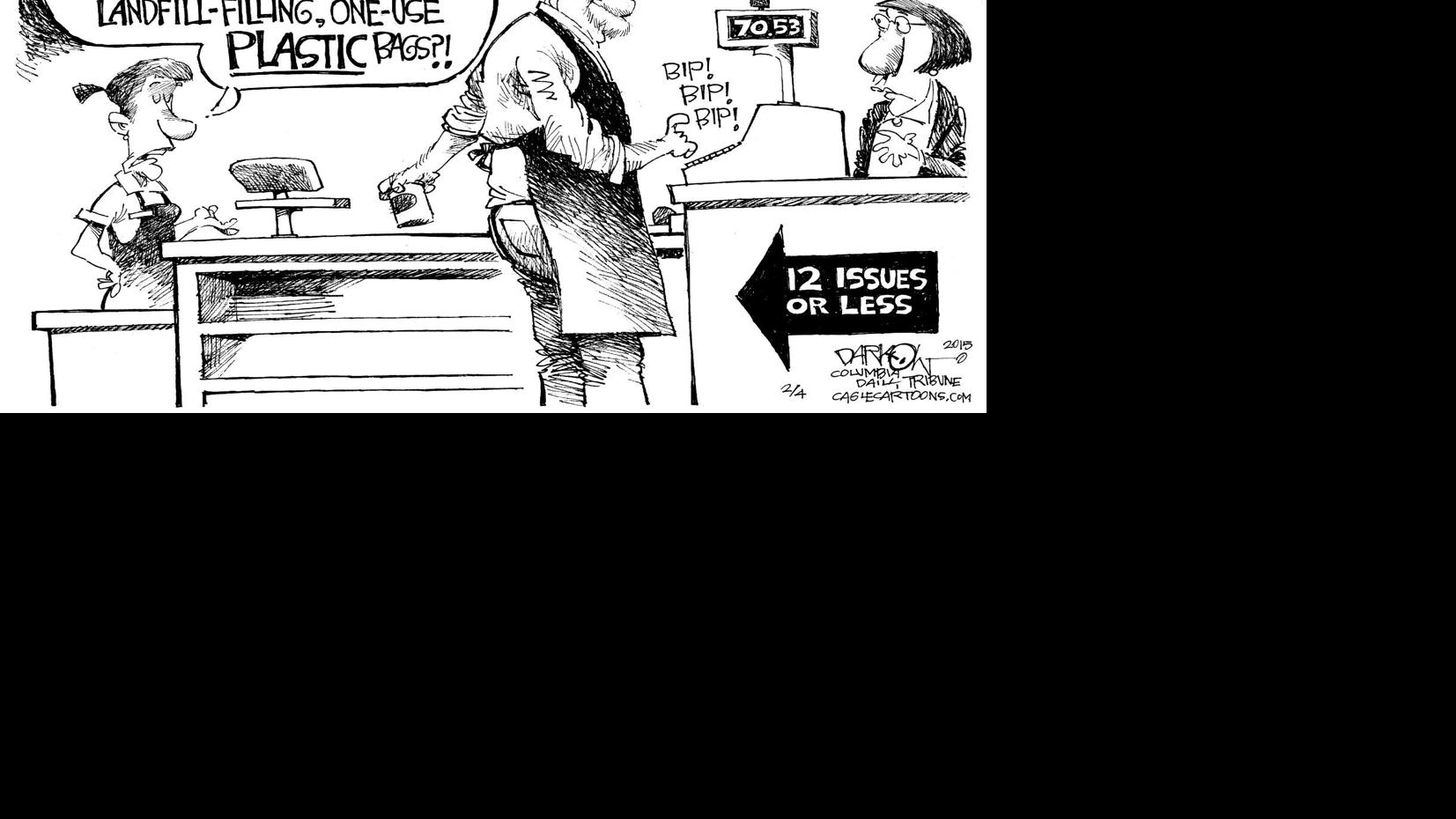 Plastic Bags Editorial Cartoons