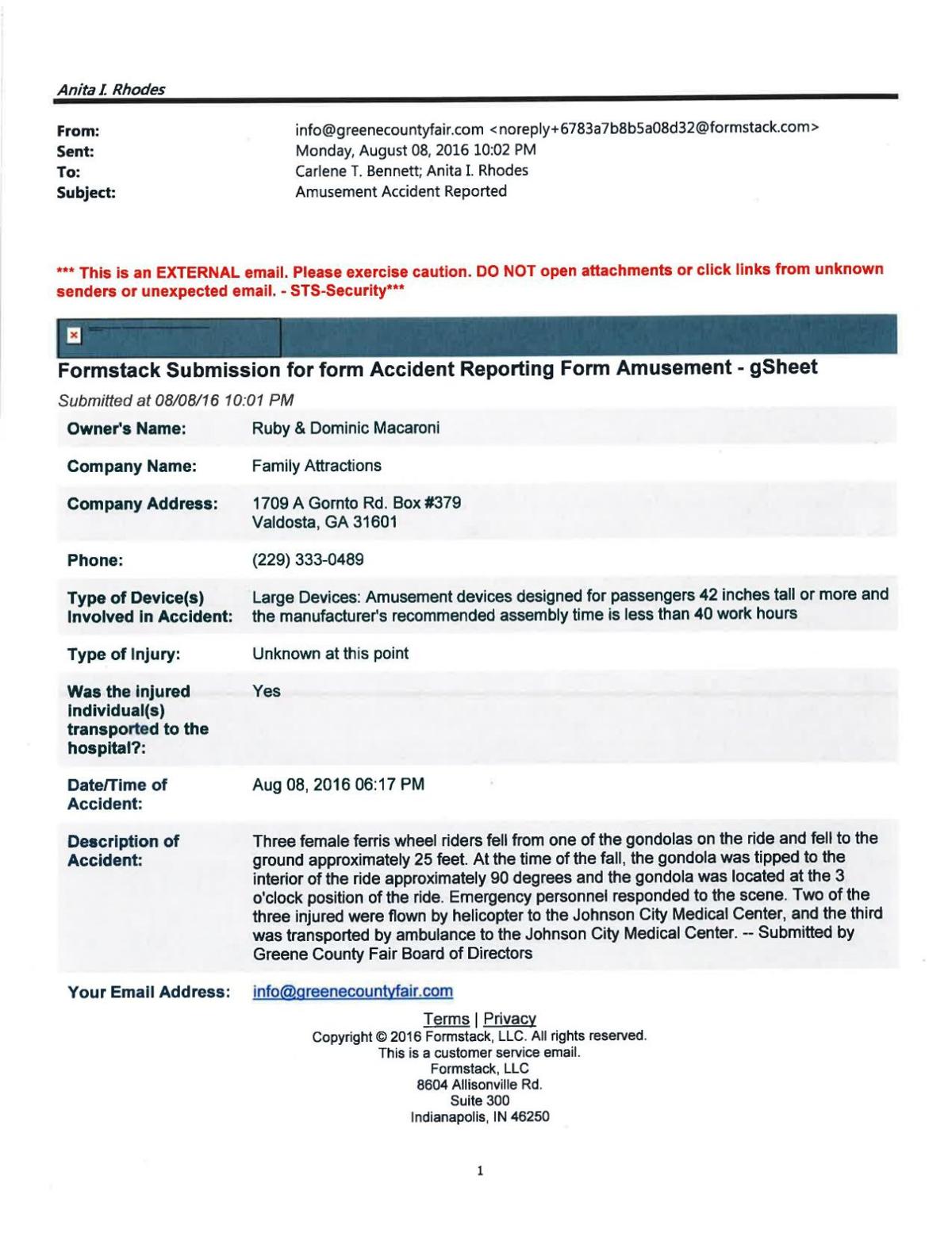 Download PDF Ferris Wheel Accident Report From Tennessee Department Of Labor And Workforce