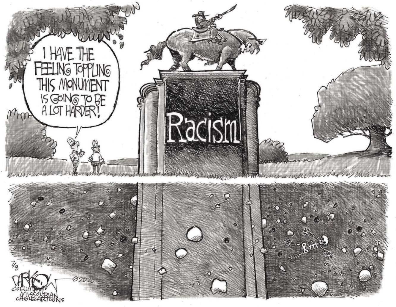 Toppling Racism Editorial Cartoons