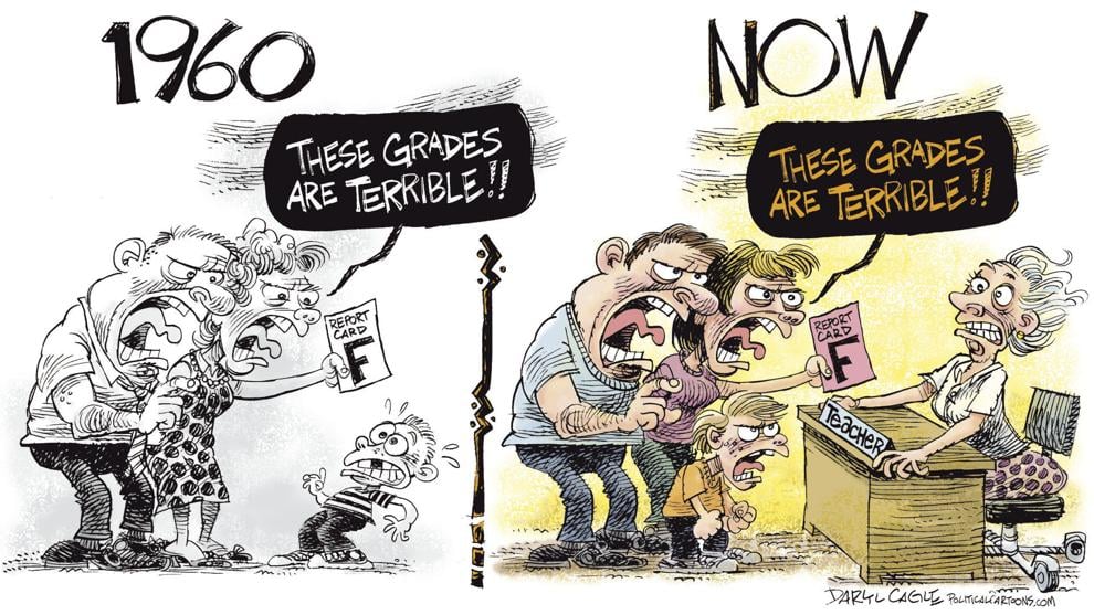 Teachers Then And Now Editorial Cartoons
