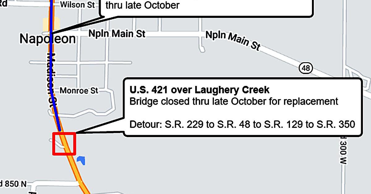 U.S. 421 closure in Napoleon | Local News | greensburgdailynews.com
