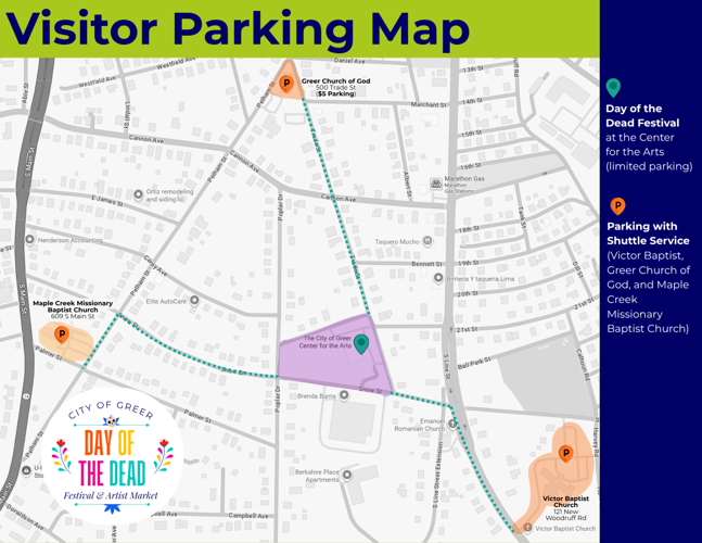 Day of the Dead Parking Map - 2026